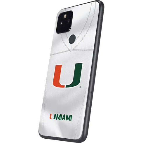 University of Miami White Jersey Google Pixel 5a Skin